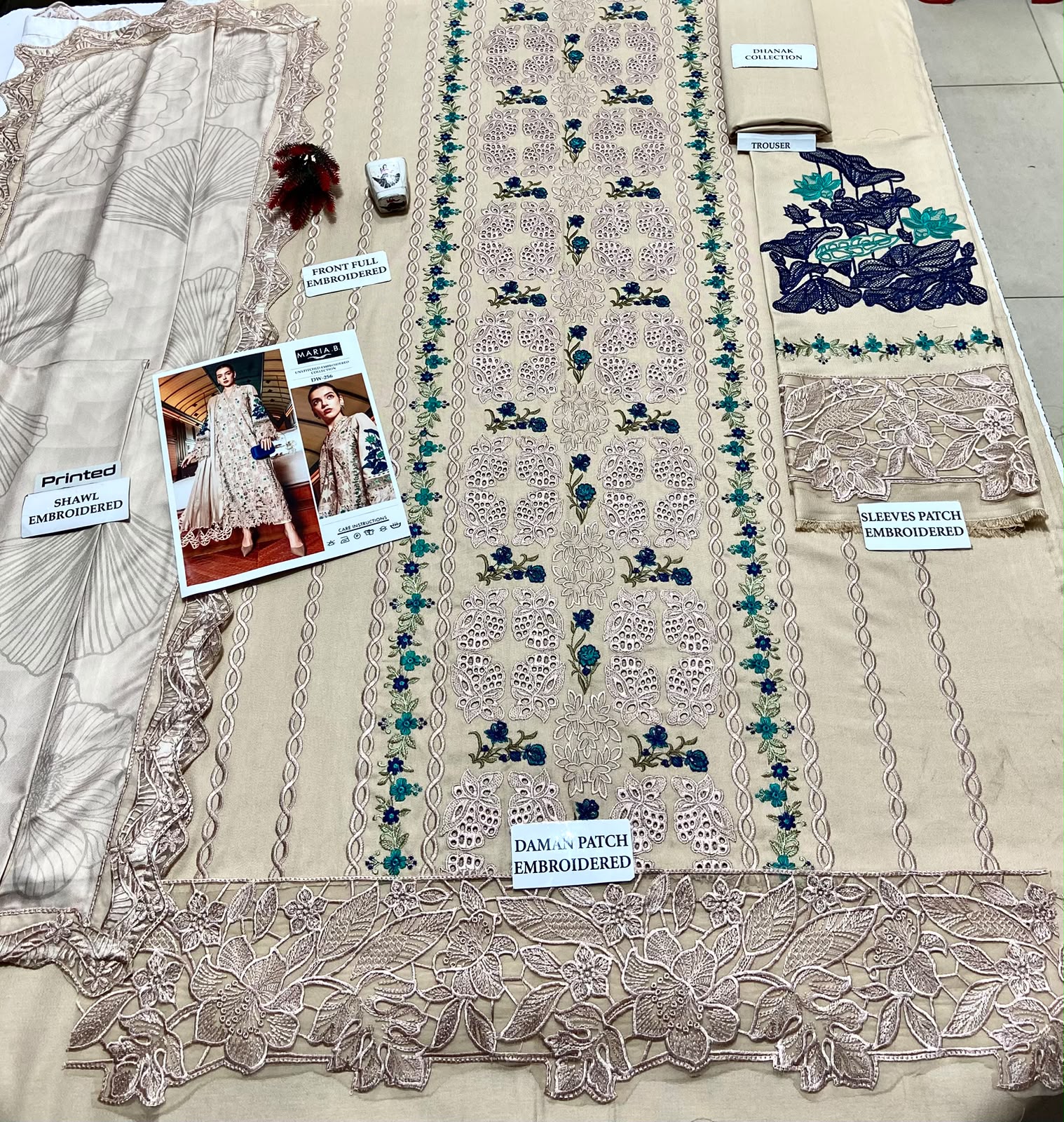Royal Winter Edition Dhanak Embroidered 3PC Suit D#DW256 - DESIGN 01