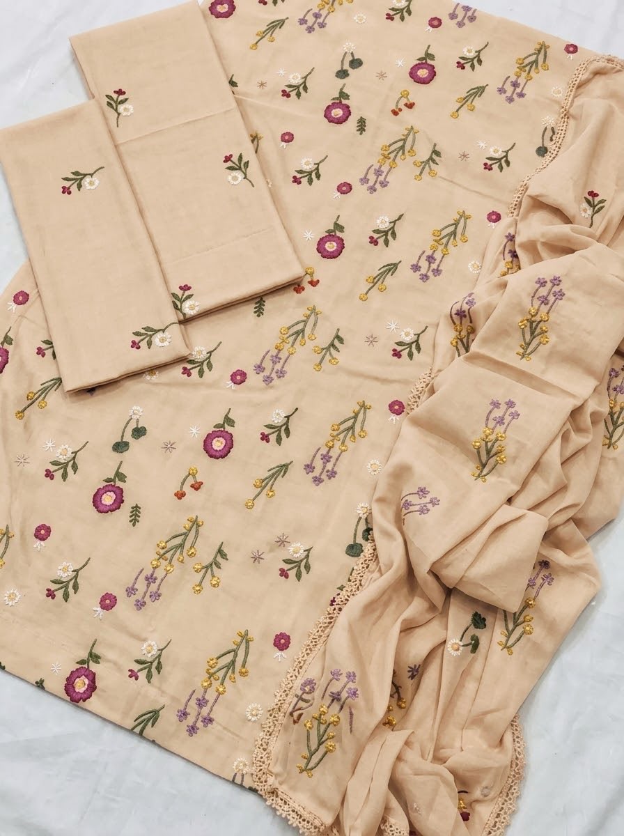 Cross Boti Airjet Dhanak 3pc Winter Casual - DESIGN 12