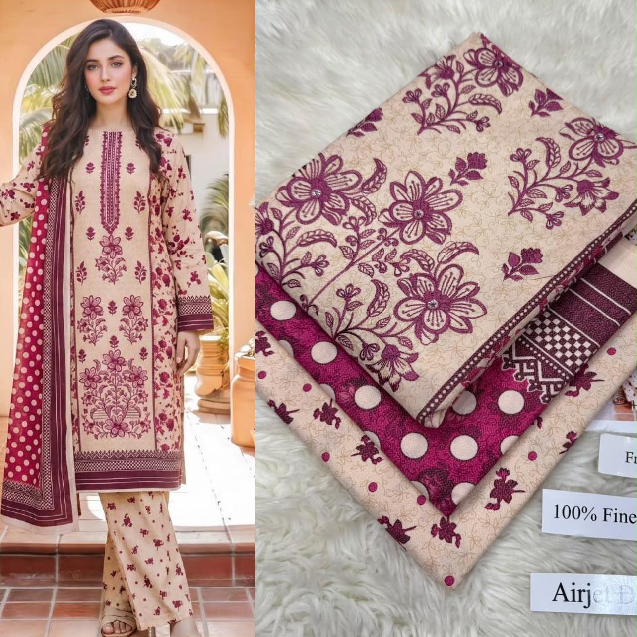 Airjet Dhanak with Dhanak Dupatta Sequence Embroidered - DESIGN 12