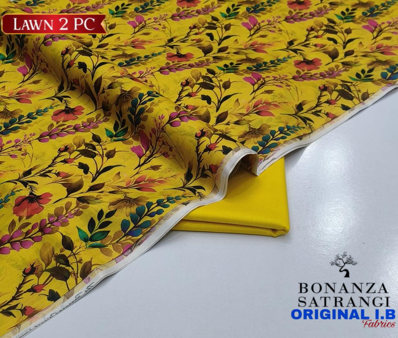Bonanza 2pc Lawn Summer Collection - Yellow Leaf