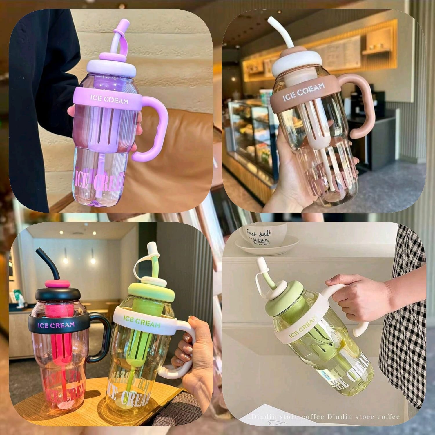 1300ml Ice Cream Shaped Plastic Tumbler