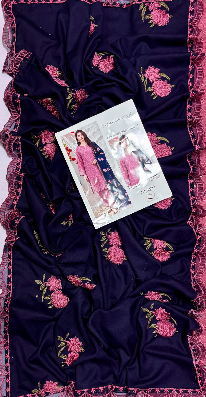 Zainab Chottani Dhanak Embroidered 3PC Suit D#NF3045 - DESIGN 02