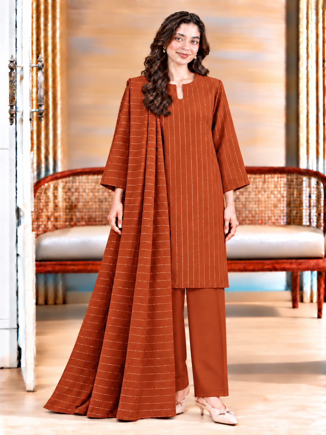 Bareeze Winter Dhanak Marina Velvet 3pc - DESIGN 06