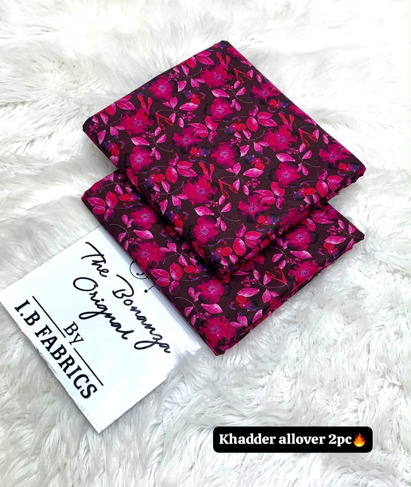 Bonanza 2pc Khaddar Allover Original - Magenta 2