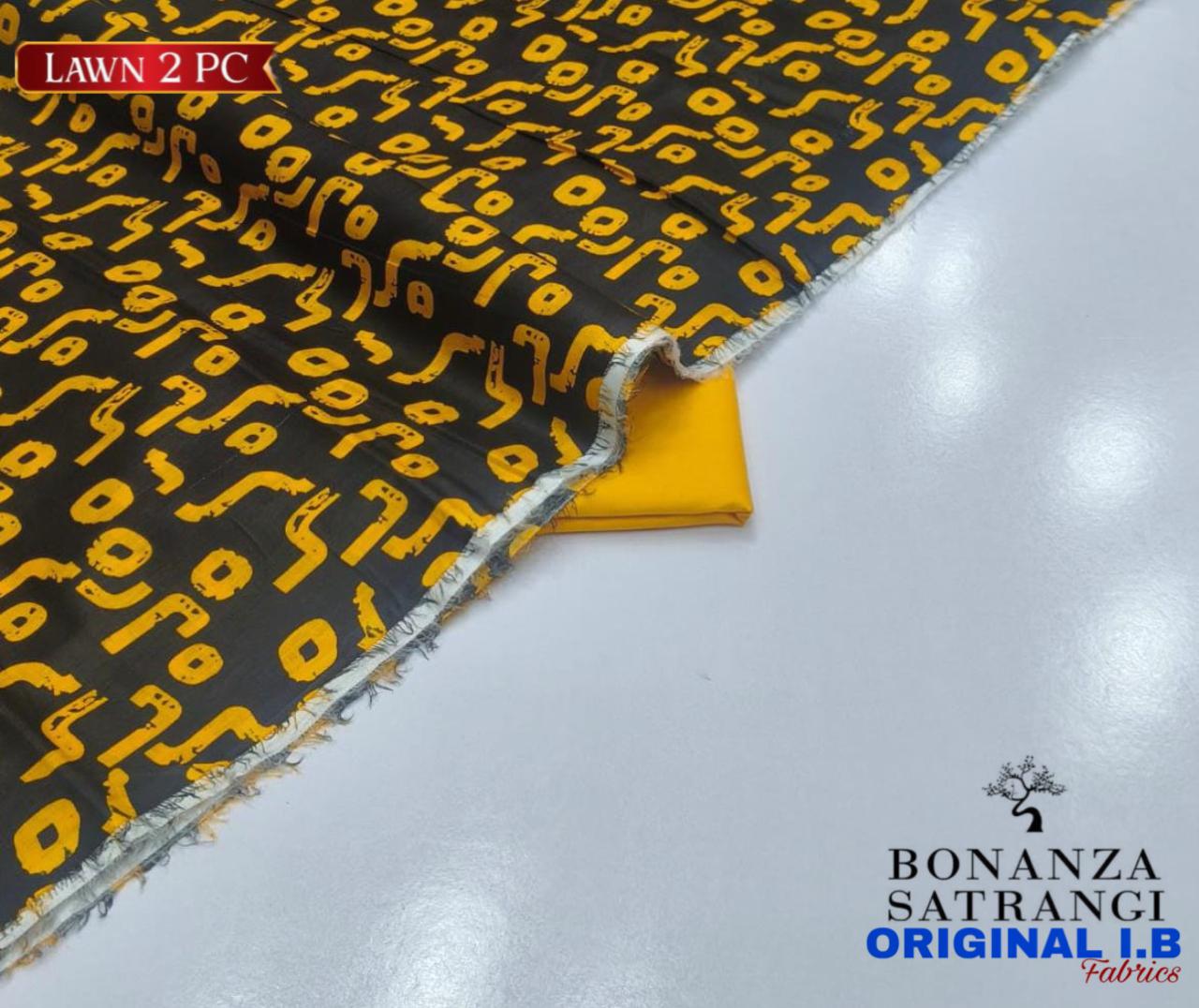 Bonanza 2pc Lawn Summer Collection - Mustard Print