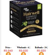 Kalakola Hairwell Shampoo Natural Black 01 Sachet Box 10pcs