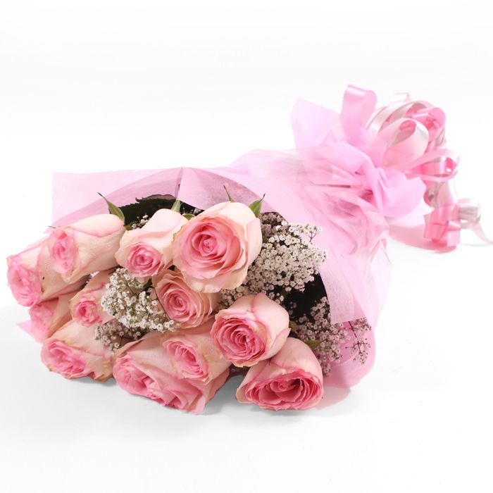 Imported Pink Roses Bouquet