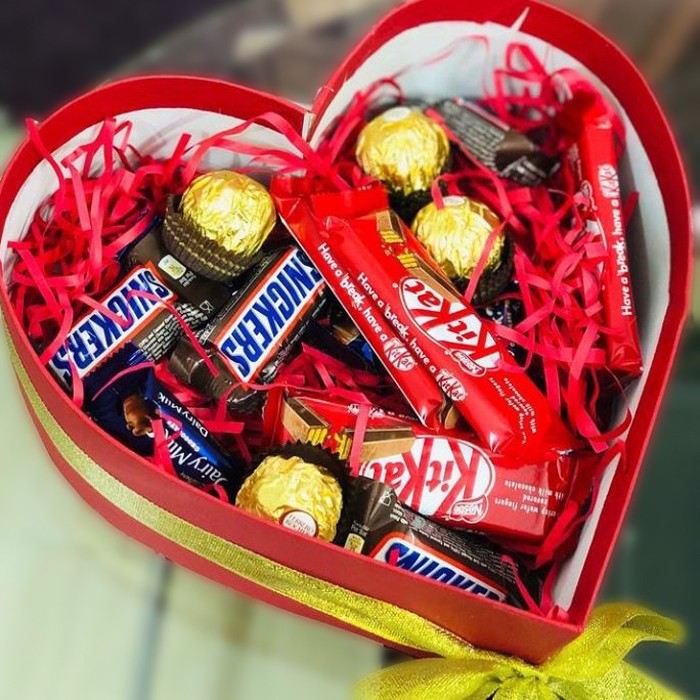 Mix Chocolates in Heart Box