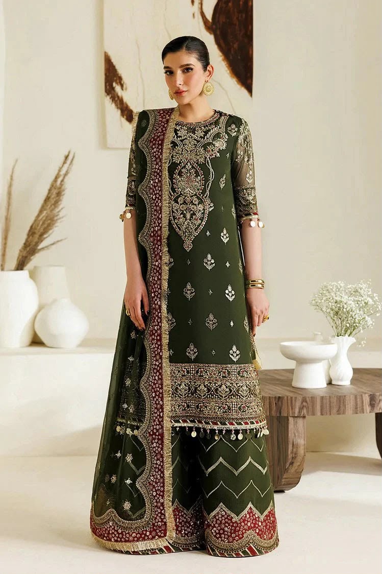 Hussain Rehar Dhanak Embroidered 3PC Suit D#3071 - DESIGN 03
