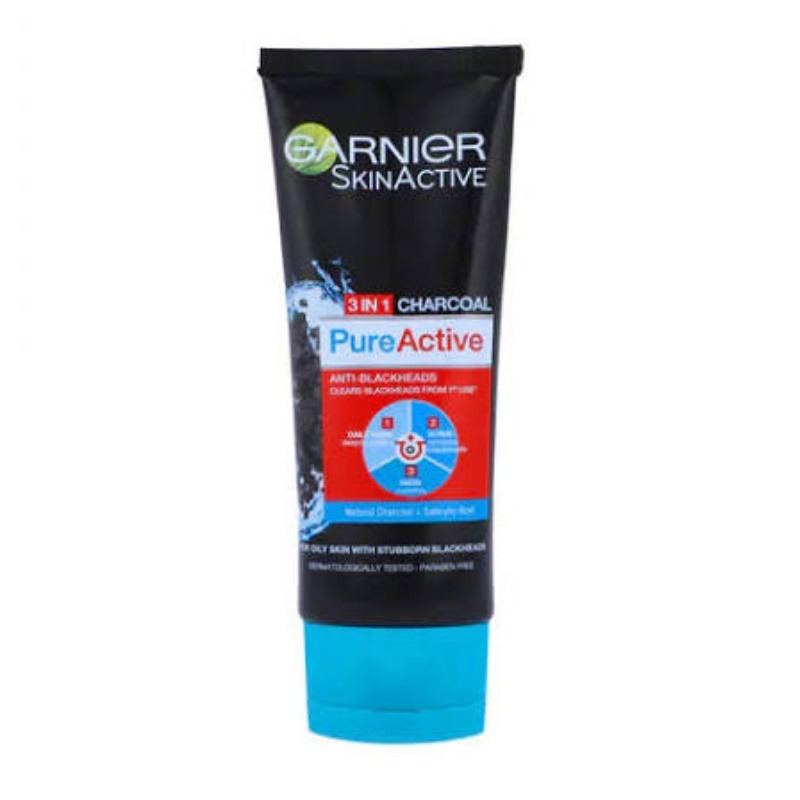 Garnier Pure Active 3IN1 Charcoal Facewash 100ml