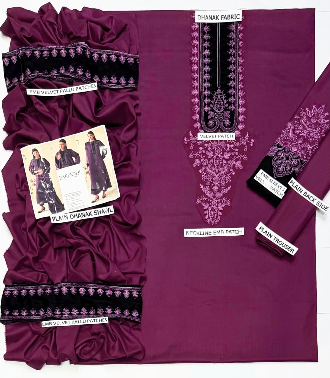 Junaid Jamshed Men Wool Unstitched Suit - DESIGN 01