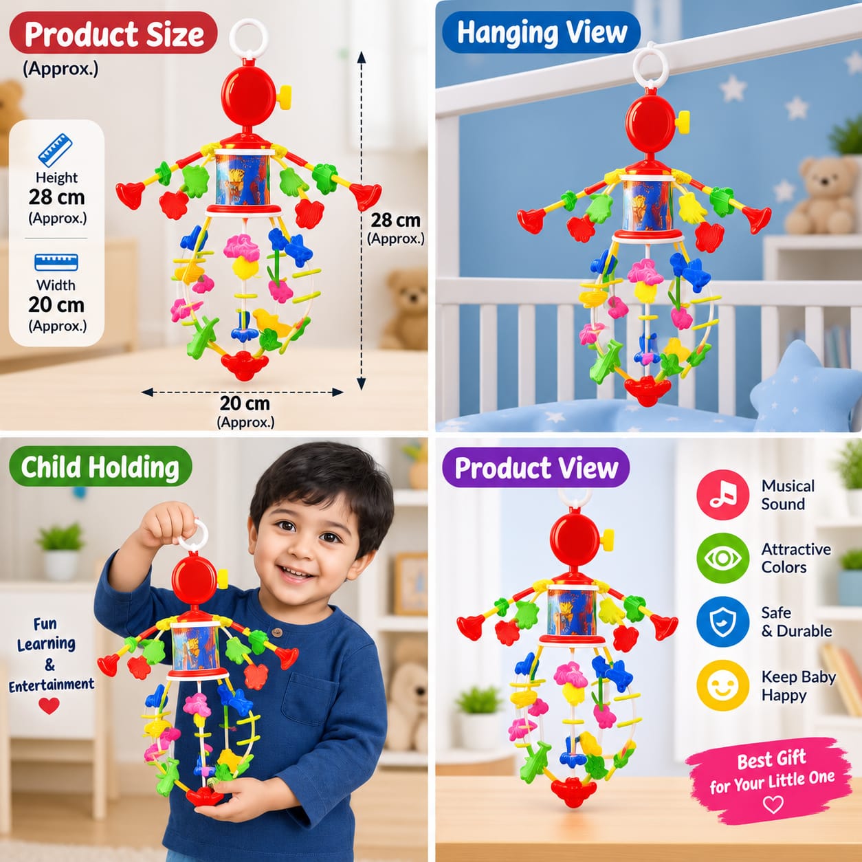 Musical Nursery Merry Go Round Crib Toy
