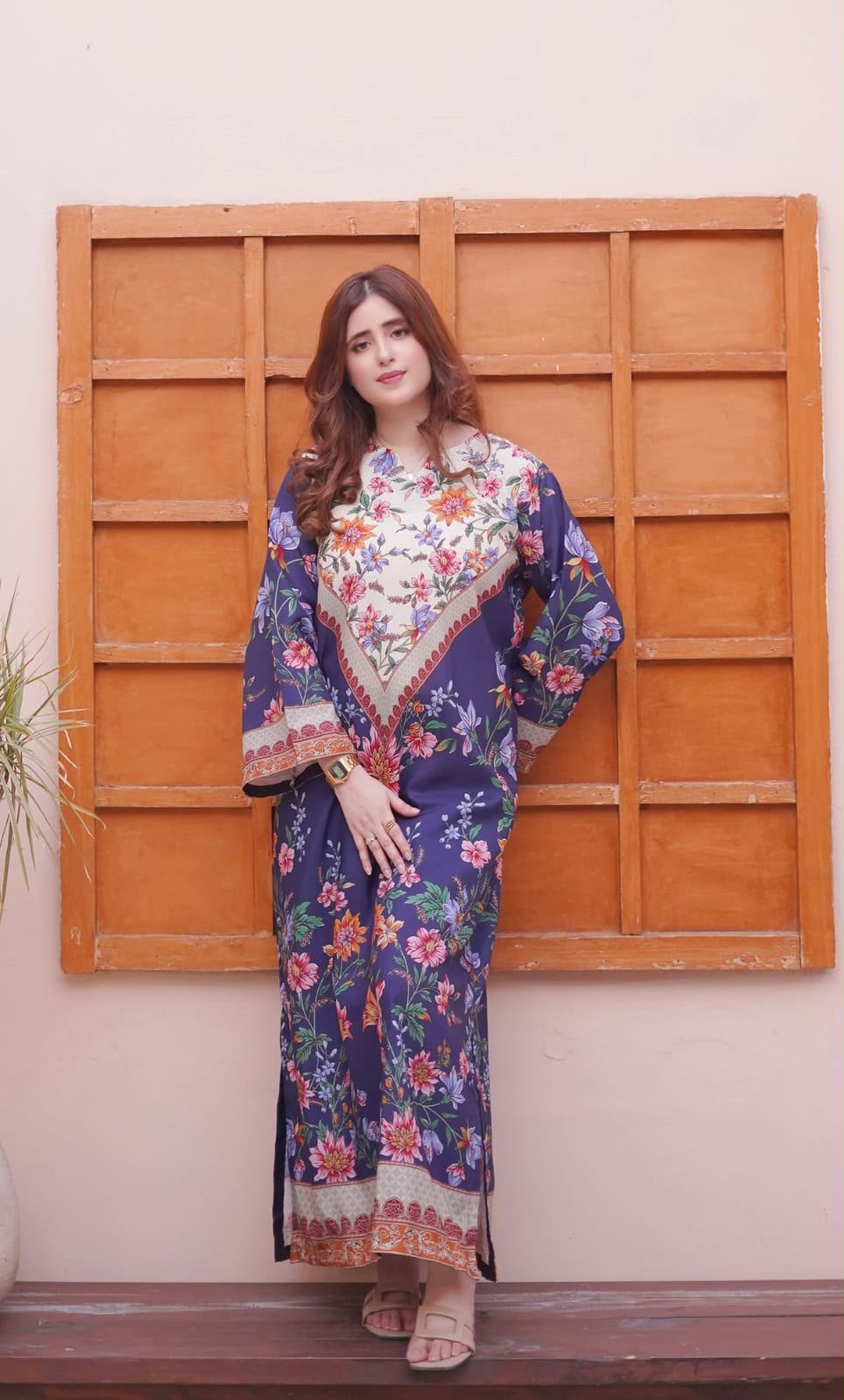 Shamooz Silk Digital Printed 3pc - Design 04
