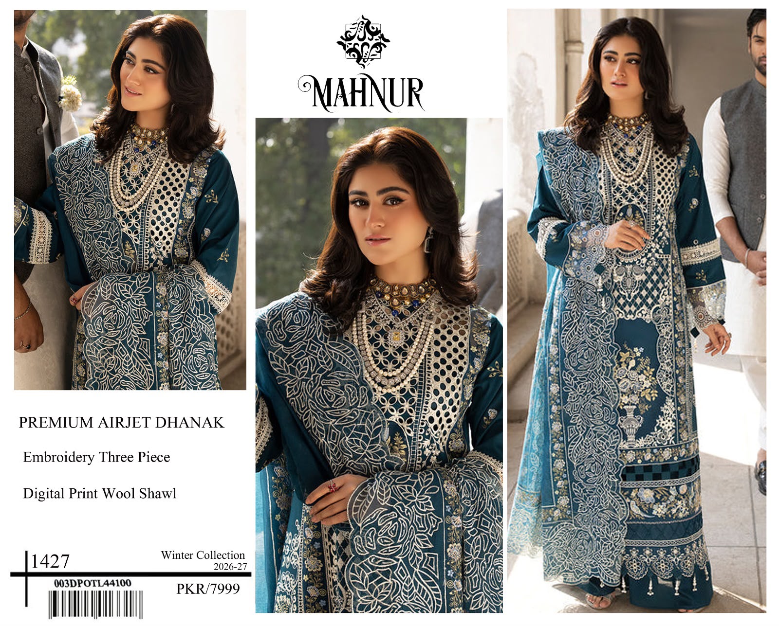 Mahnur 1427 Airjet Dhanak with Digital Wool Shawl