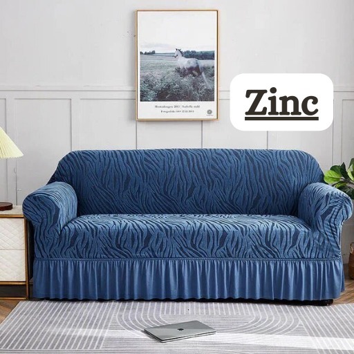 Zebra Style Sofa Covers - Zinc