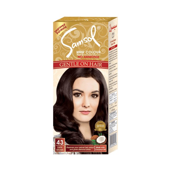 Samsol Hair Colour 43 Dark Brown 50ml Large