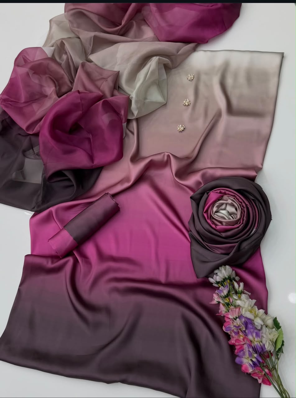 Digital Printed Shamoz Silk 3pc Suit - DESIGN 48