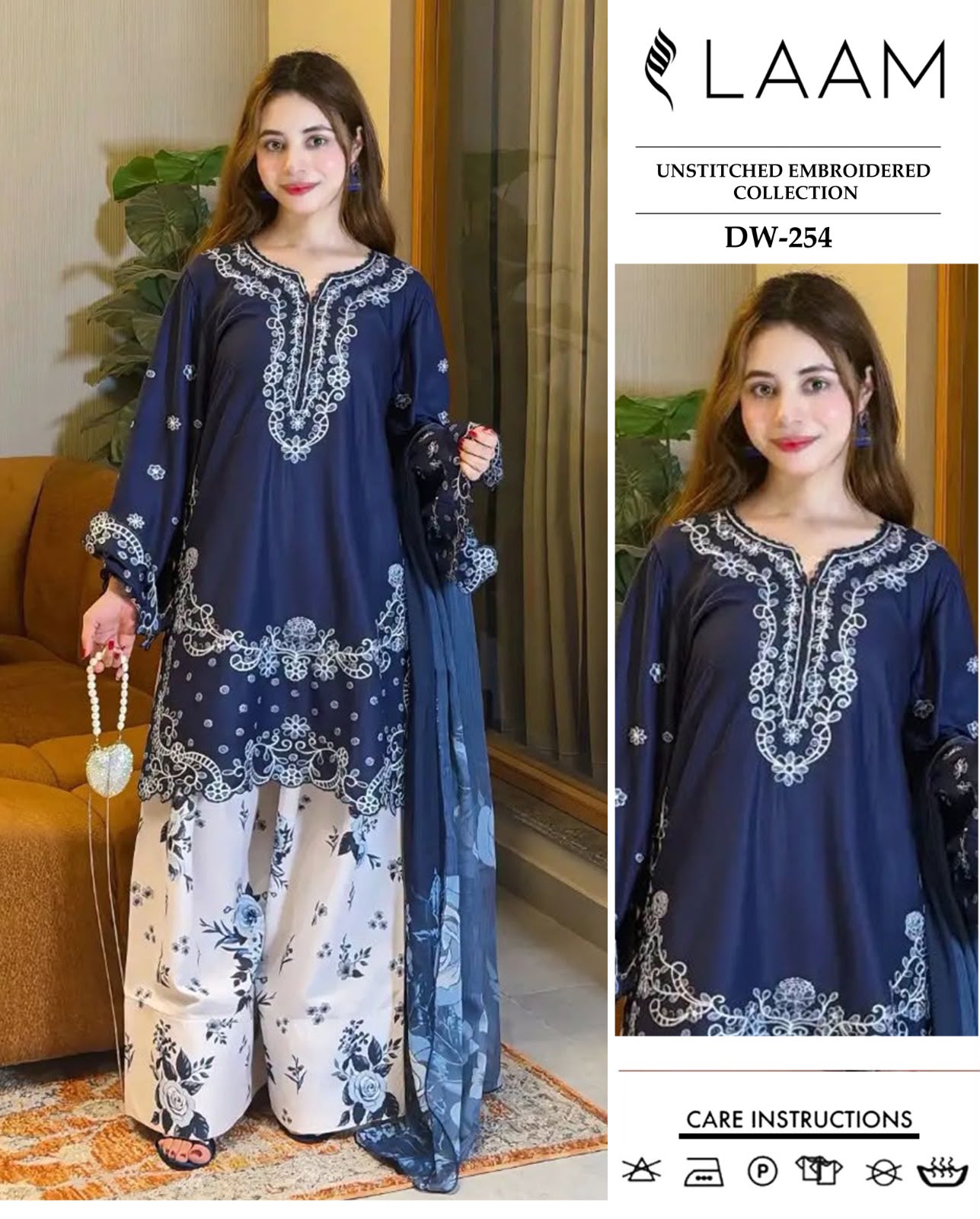 Royal Winter Edition Dhanak Embroidered 3PC Suit D#DW256 - DESIGN 02