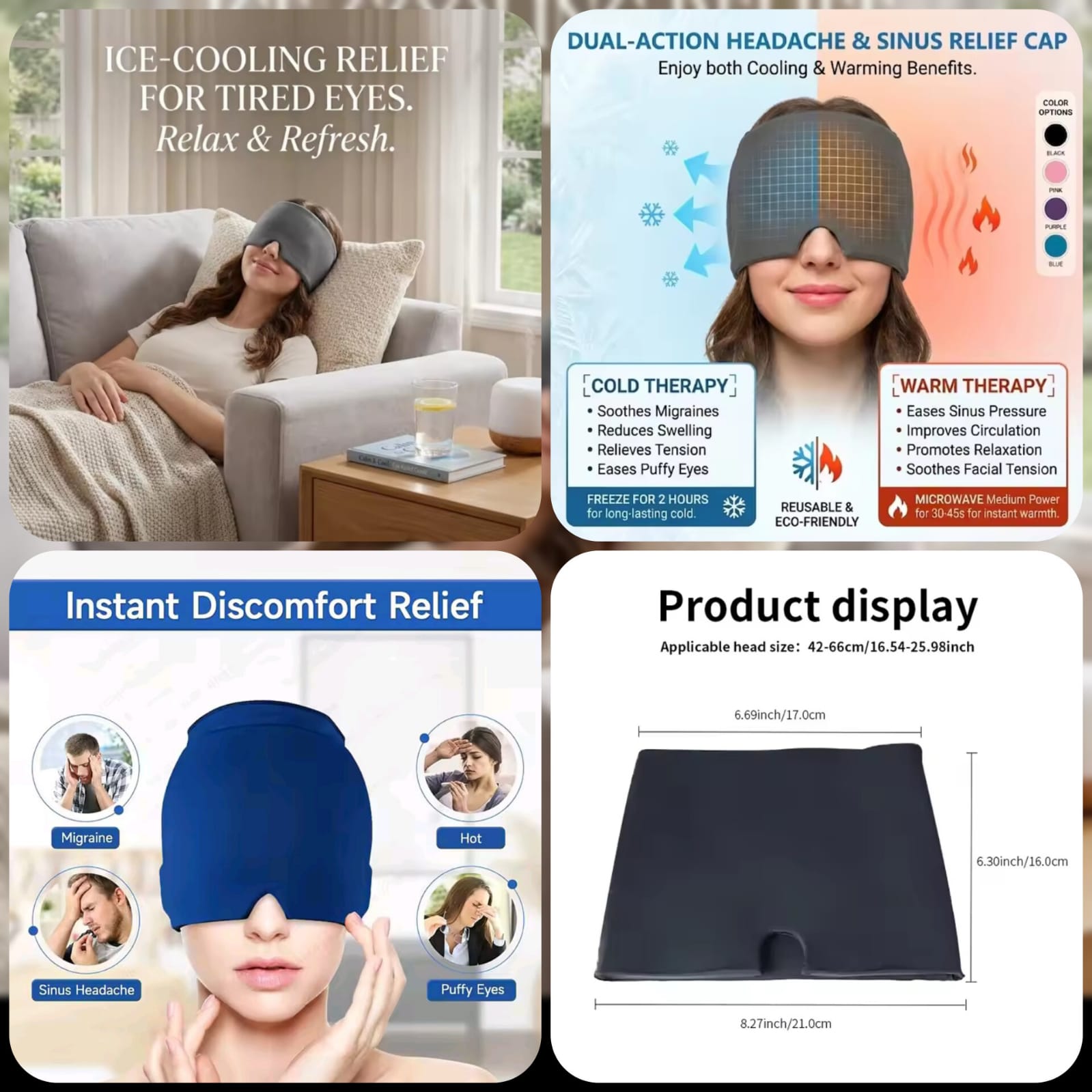 Hot and Cold Headache Relief Cap