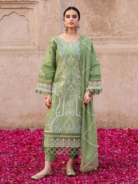 Parishay Dhanak Embroidered 3PC Suit D#9020 - DESIGN 01