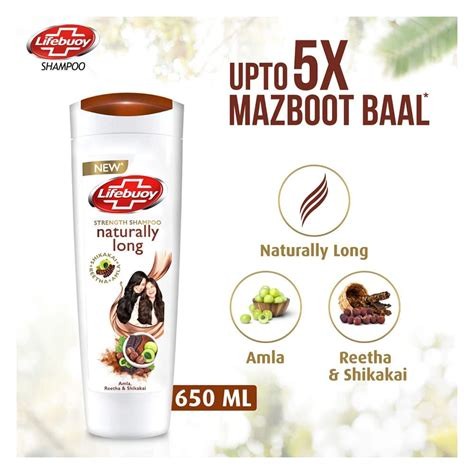 Lifebuoy Shampoo Naturally Long Strength Skikakai 650ml XL