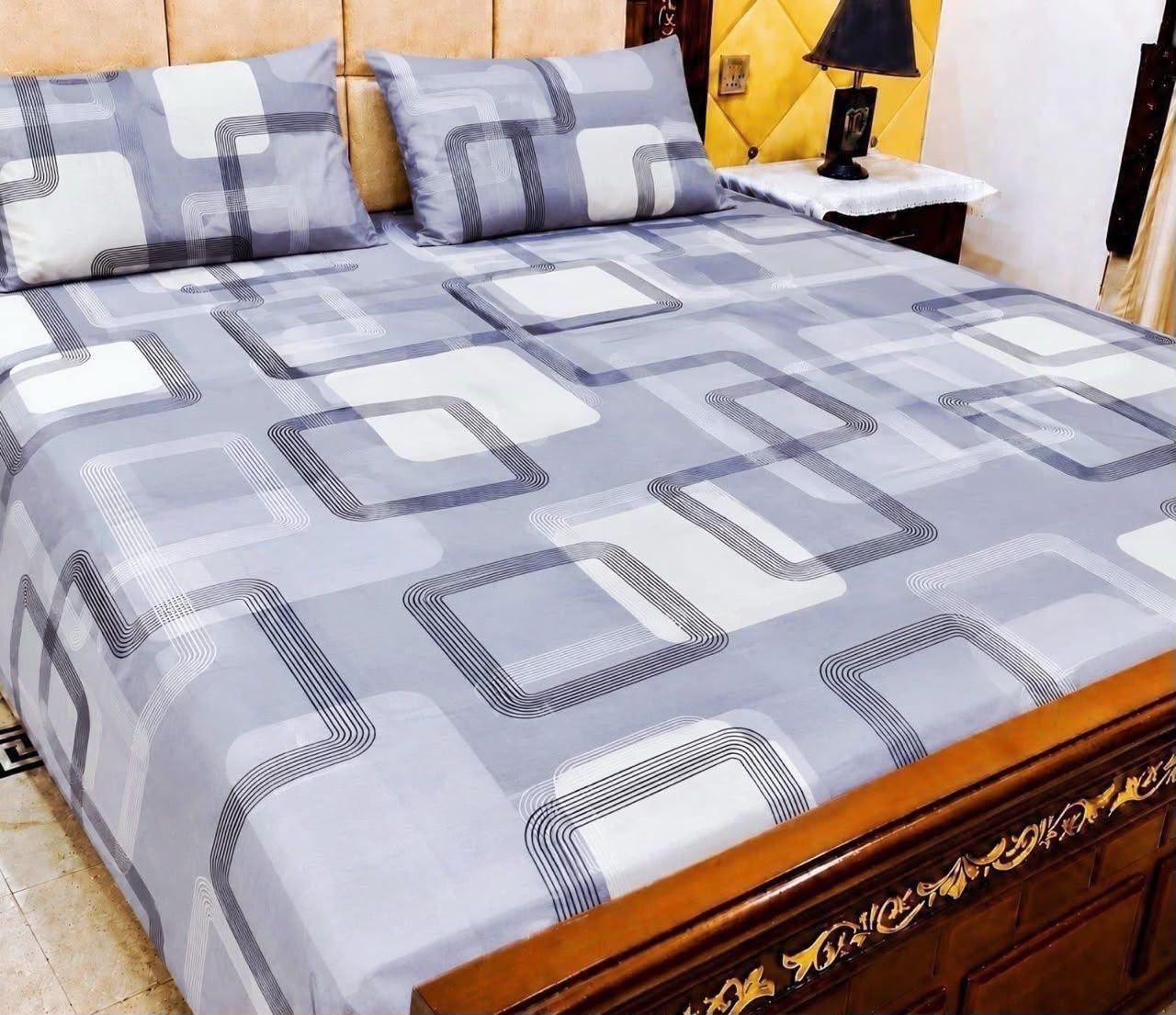 King Size BedSheet 3pc Pure Cotton - Export Quality - Design 31