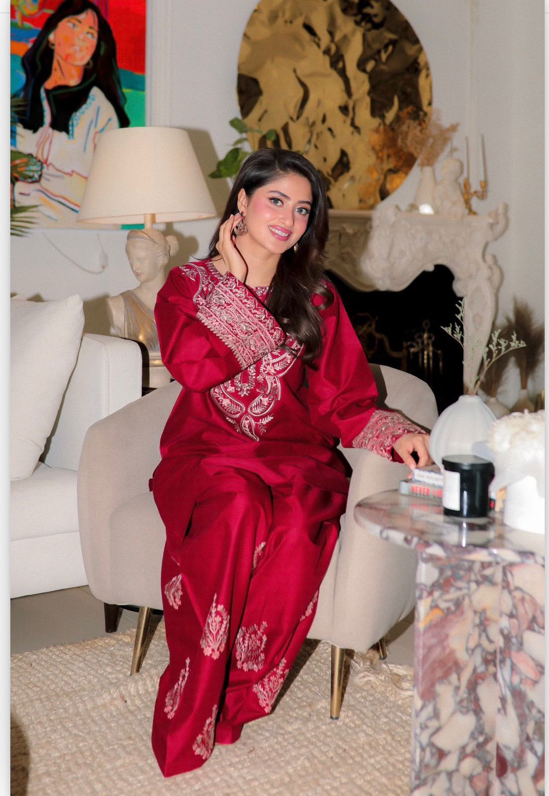 Urge Pret Dhanak Embroidered 3PC Suit - DESIGN 06