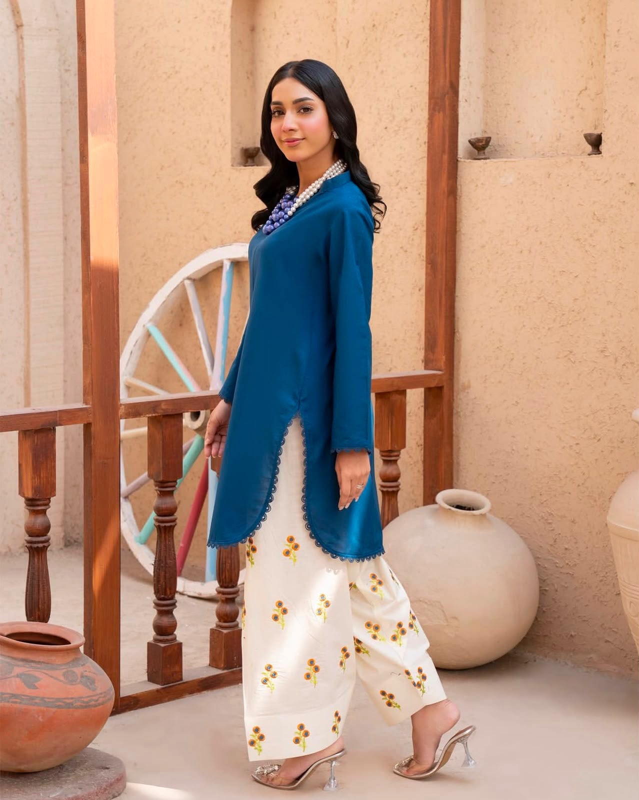 Osma Dhanak 2pc Unstitched Teal Blue