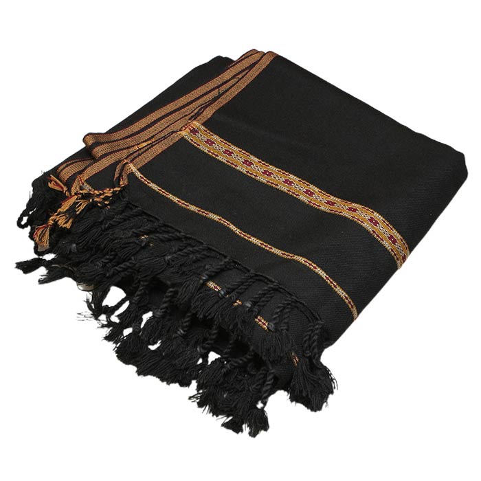 Black Woolen Shawl For Men