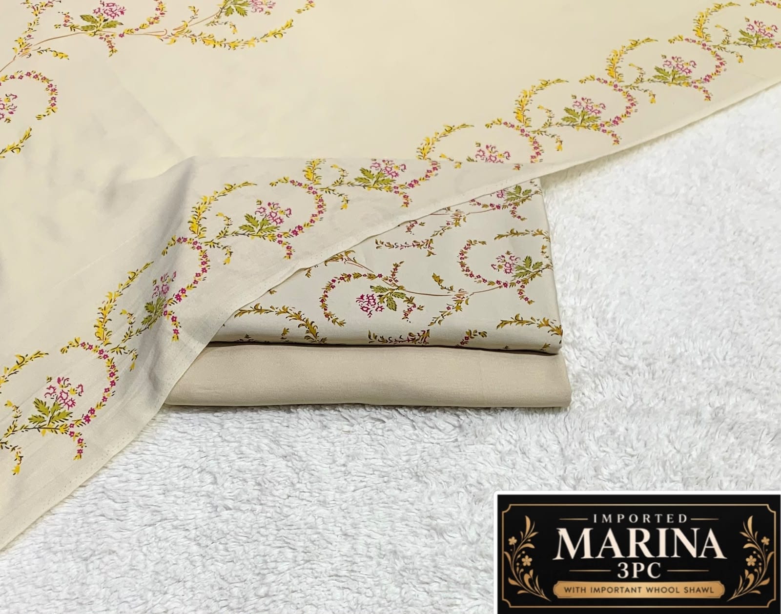 Imported Marina 3pc Collection By It - Cream Gold