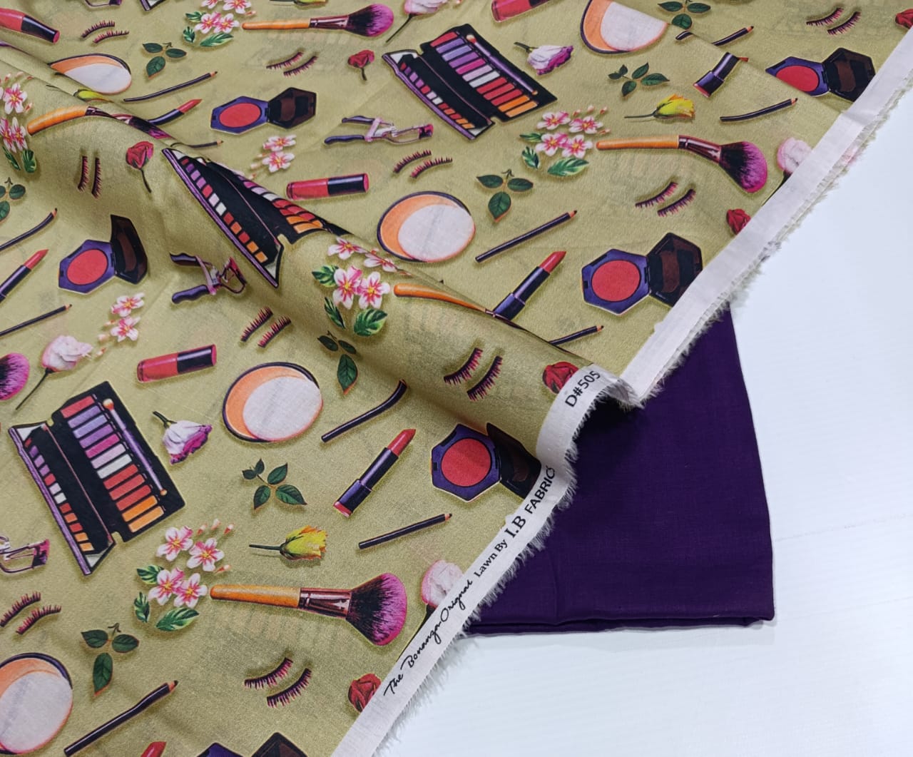 Bonanza 2pc Lawn Summer Collection - Beige Purple