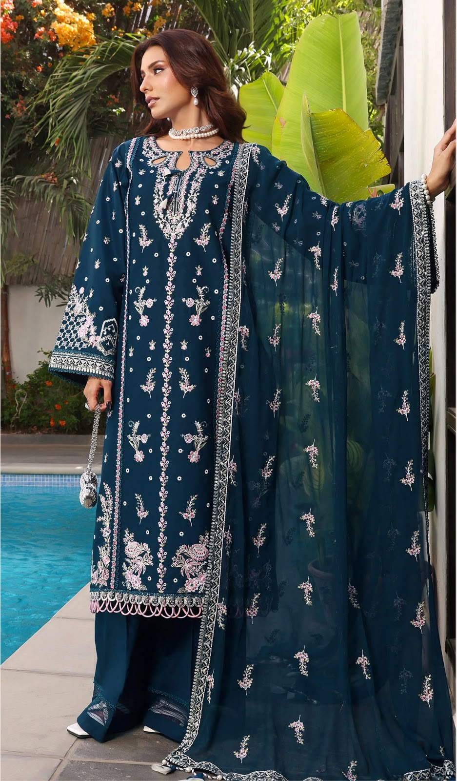 Aneela Dhanak Embroidered 3PC Suit - DESIGN 01