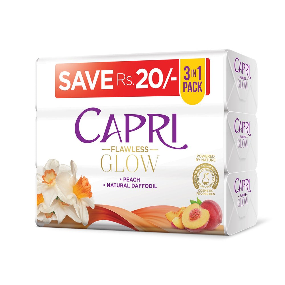 Capri Flawees Glow Soap 3 In 1 Bundle Pack Orange 120G