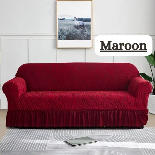 Zebra Style Sofa Covers - Maroon