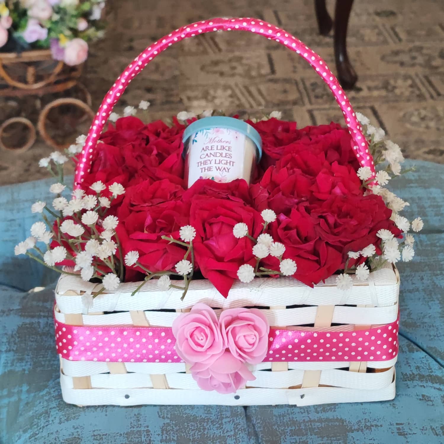Sweet Moments Basket With Mini Candle