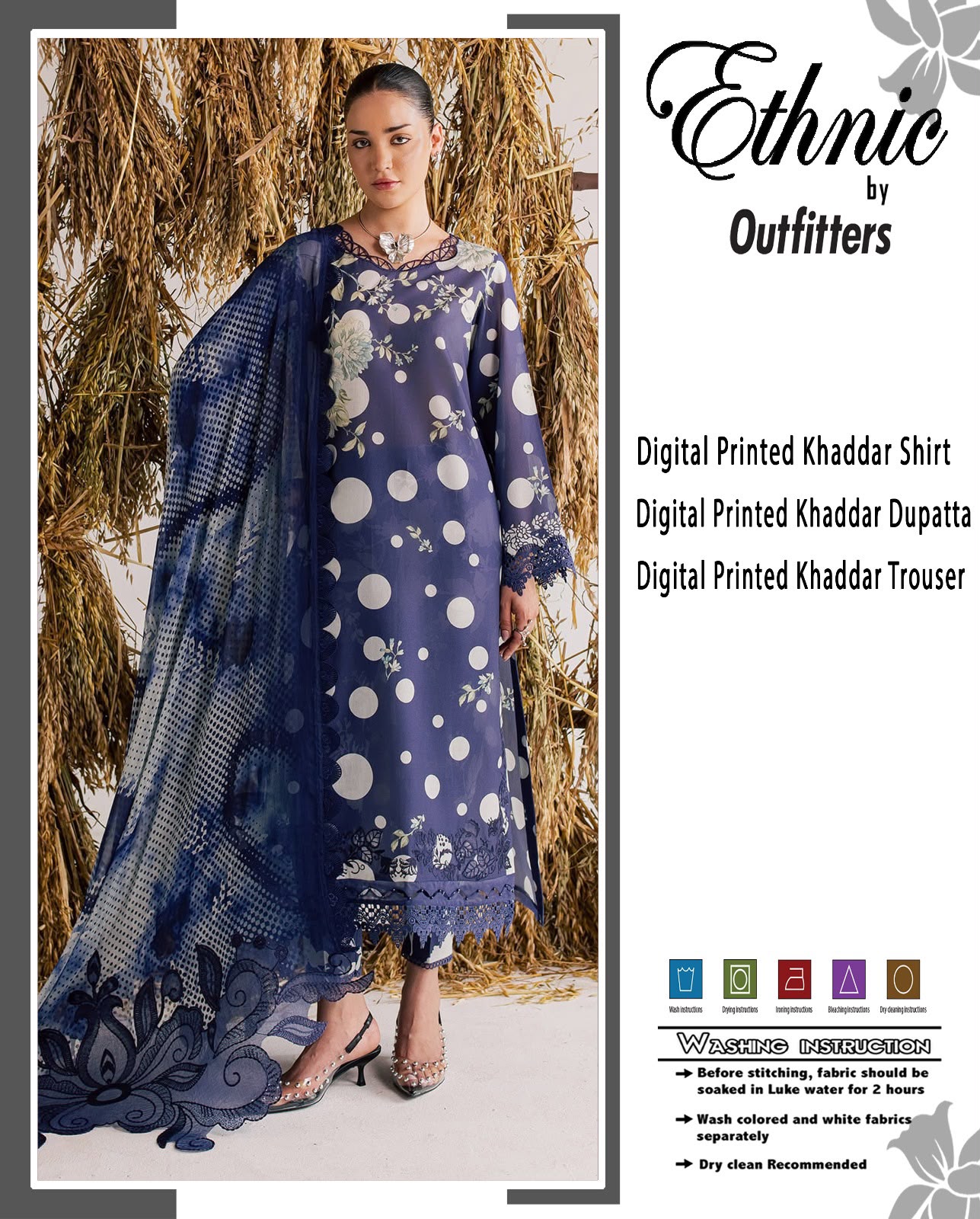 Ethnic Khaddar Printed 3PC Suit - DESIGN 03