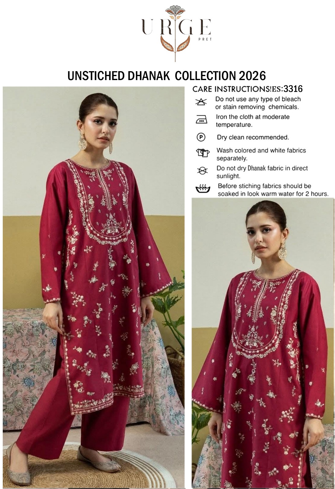 Dhanak Embroidered 2pc - DESIGN 51