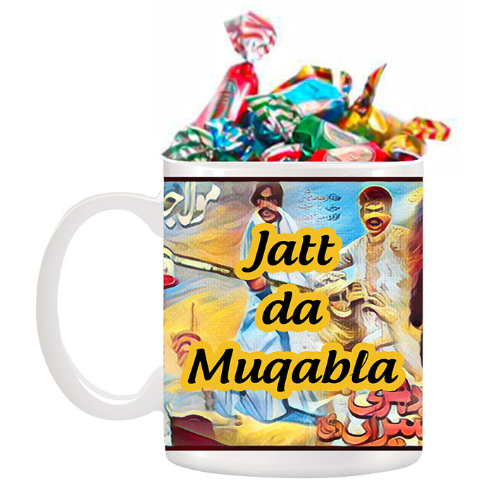 Jatt Da Muqabla Mug with Candies