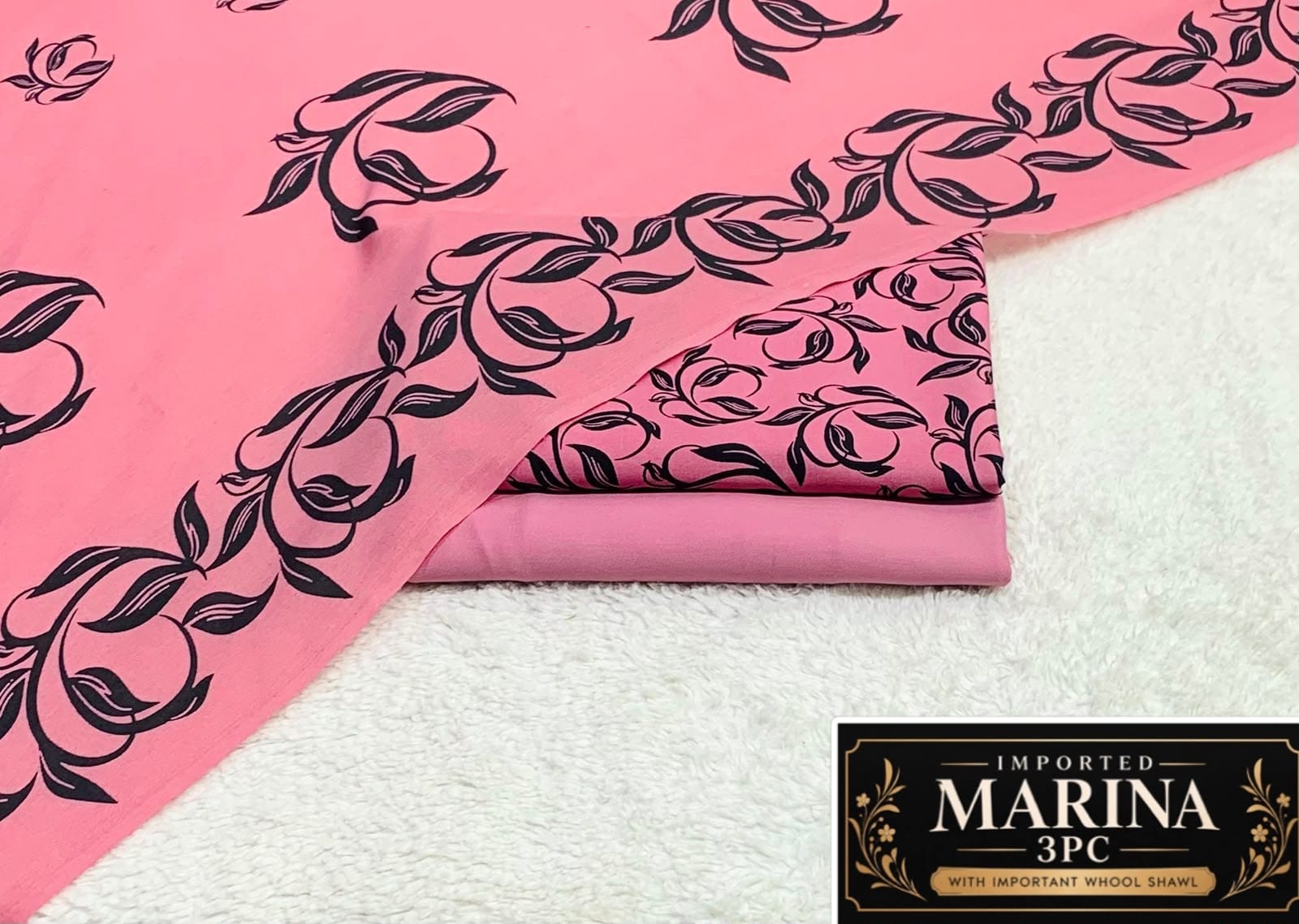 Imported Marina 3pc Collection By It - Pink Black