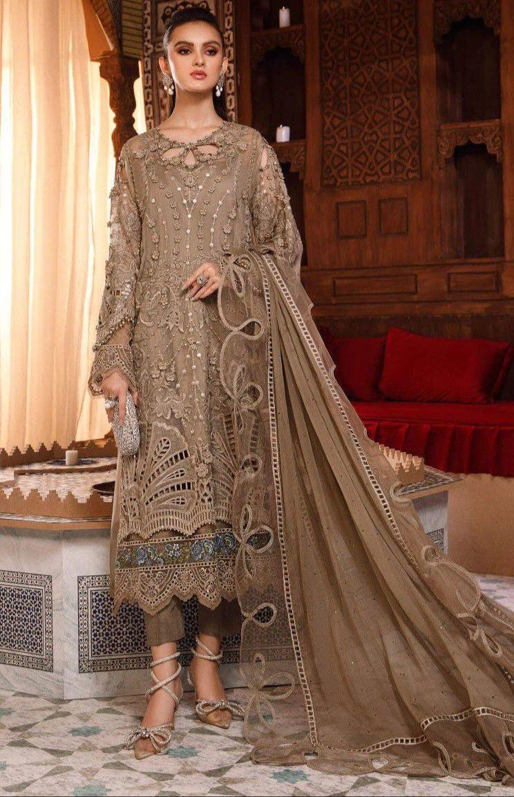 Maria B Organza Embroidered 3PC Suit - DESIGN 01