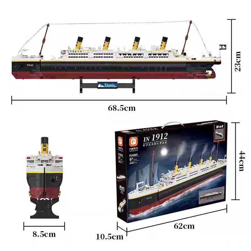 Titanic Cruise Ship 2 in 1 Building Blocks Set | 2022pcs- FC6005