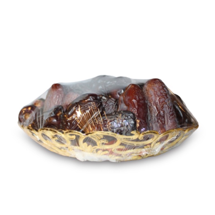 Ajwa Dates in a Golden Tray