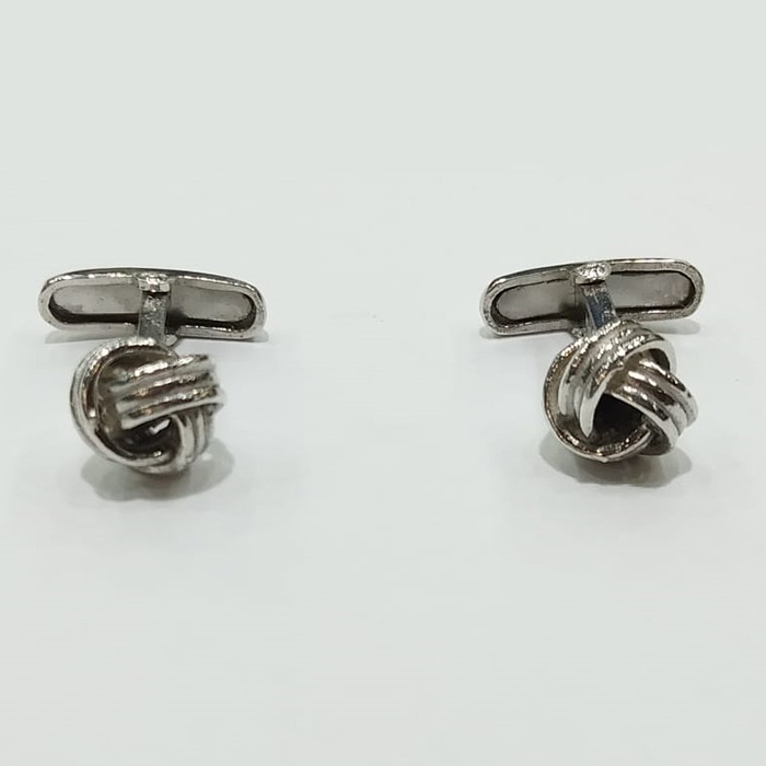 Double knot cuff links in 925 Sterling Silver