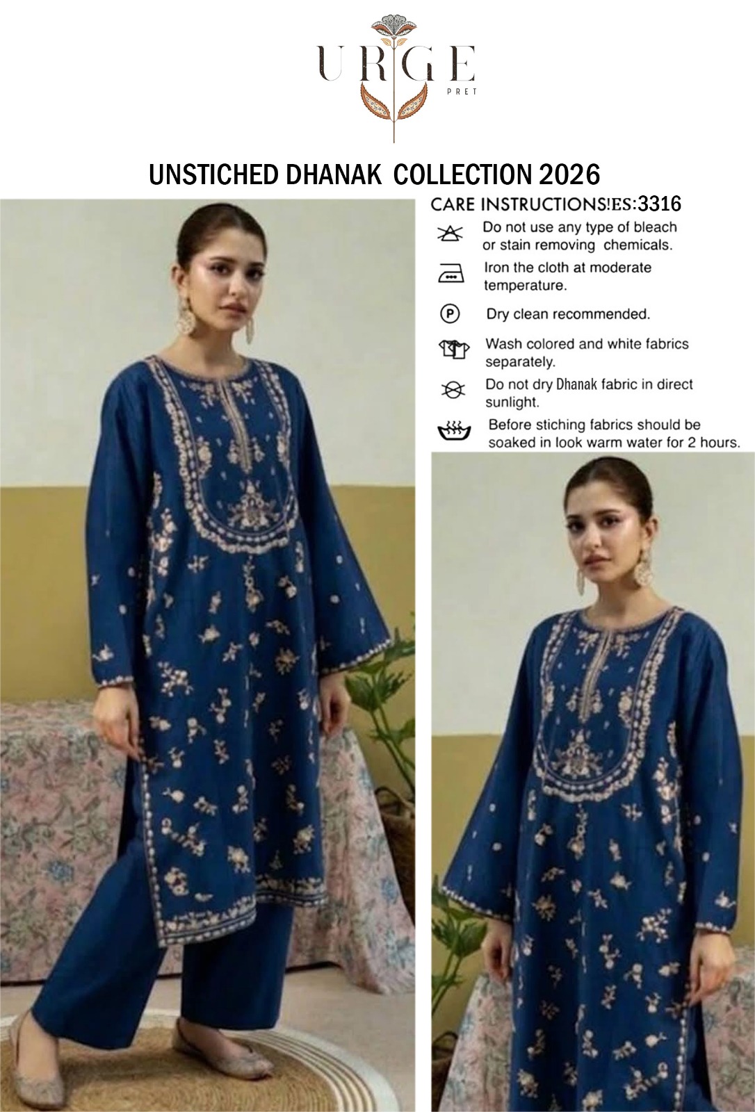Dhanak Embroidered 2pc - DESIGN 47
