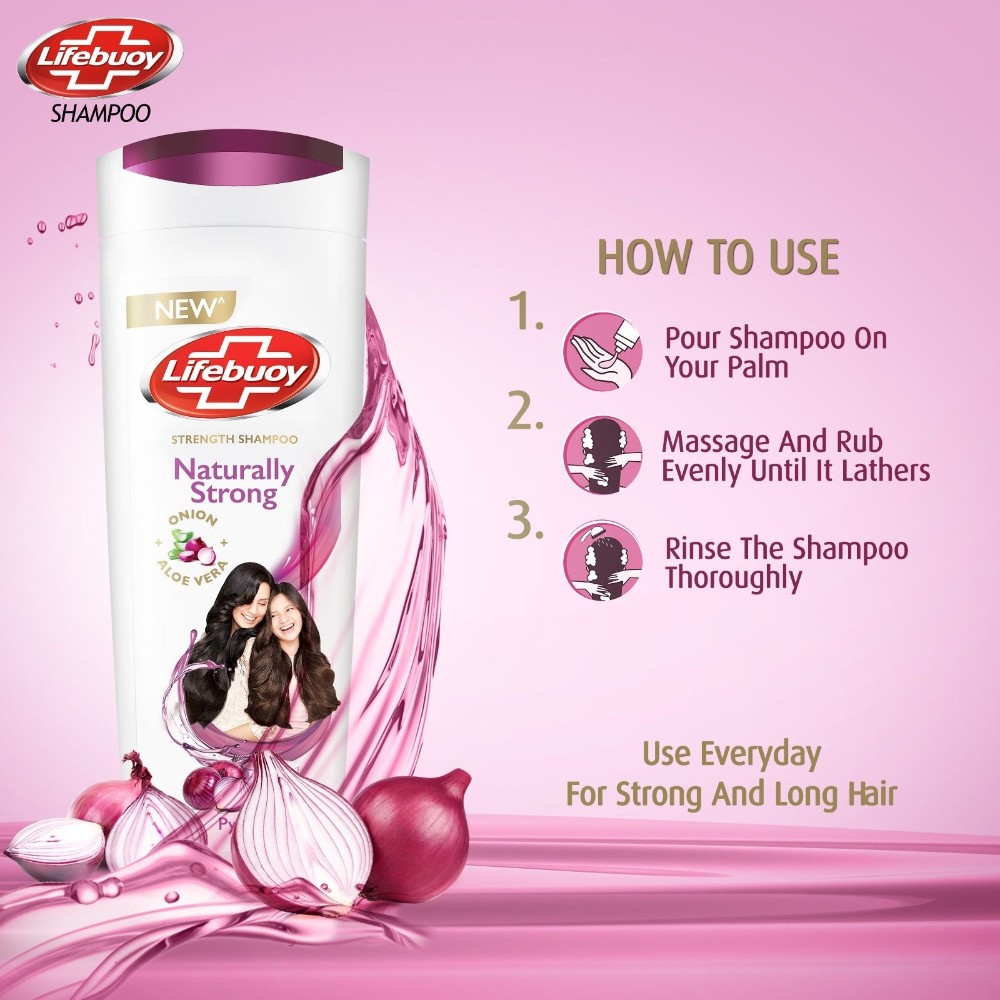Lifebuoy Shampoo Naturally Strong Onion Aloe Vera 175 ML Medium