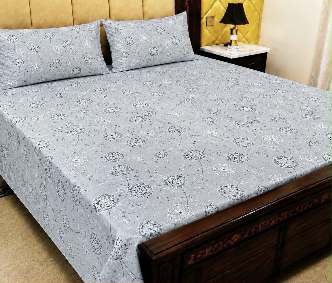 King Size BedSheet 3pc Pure Cotton - Export Quality - Design 8