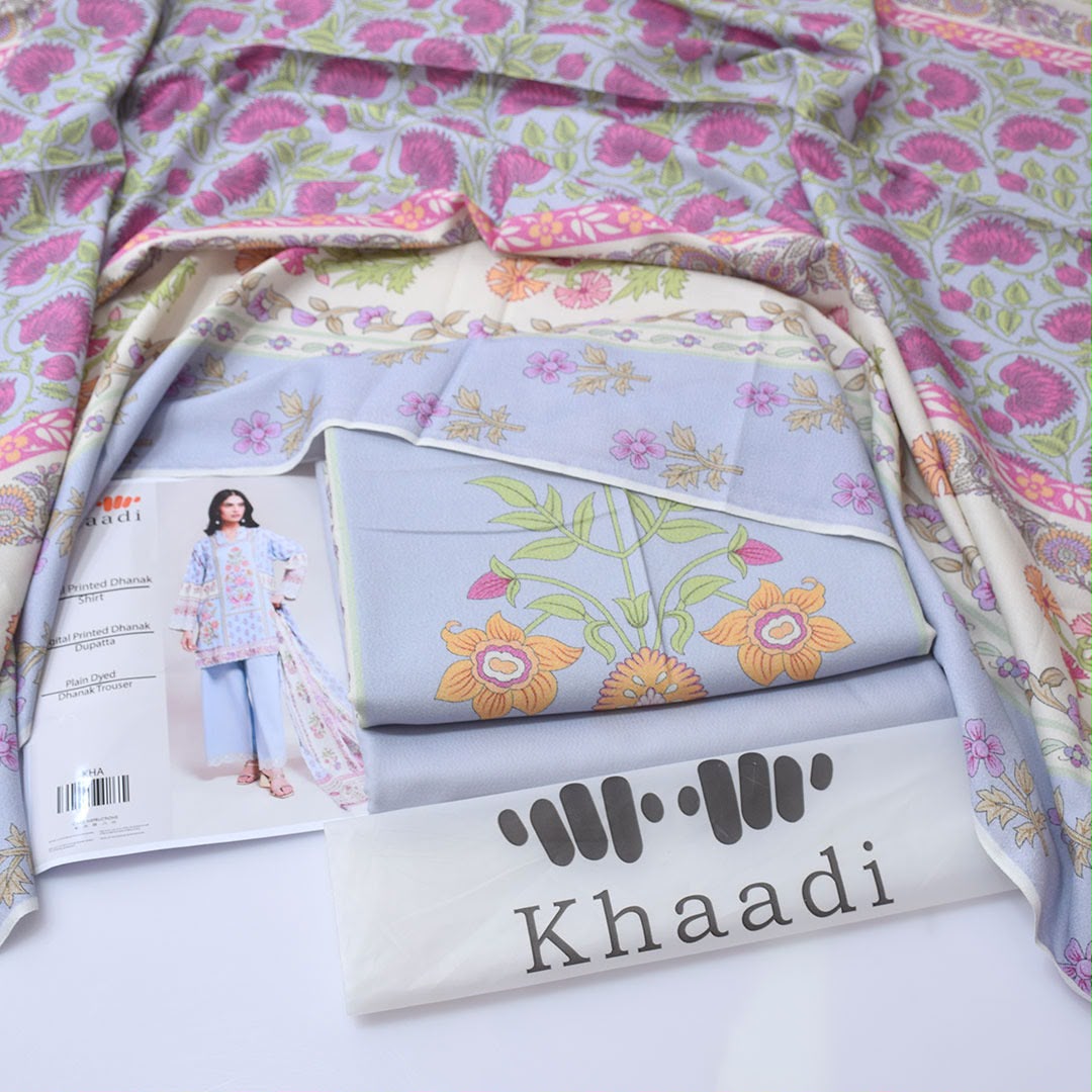 Khaadi Dhanak Printed 3PC Suit - DESIGN 05