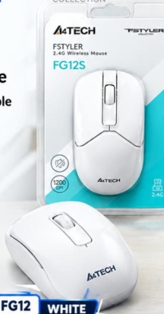 A4TECH Fstyler FG12S 2.4g Wireless Mouse - White