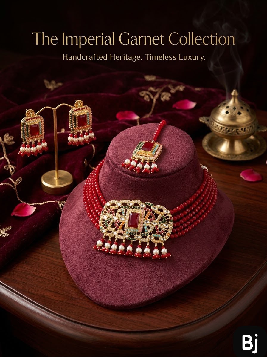 Kundan Choker Set with Earrings and Tika - DESIGN 08