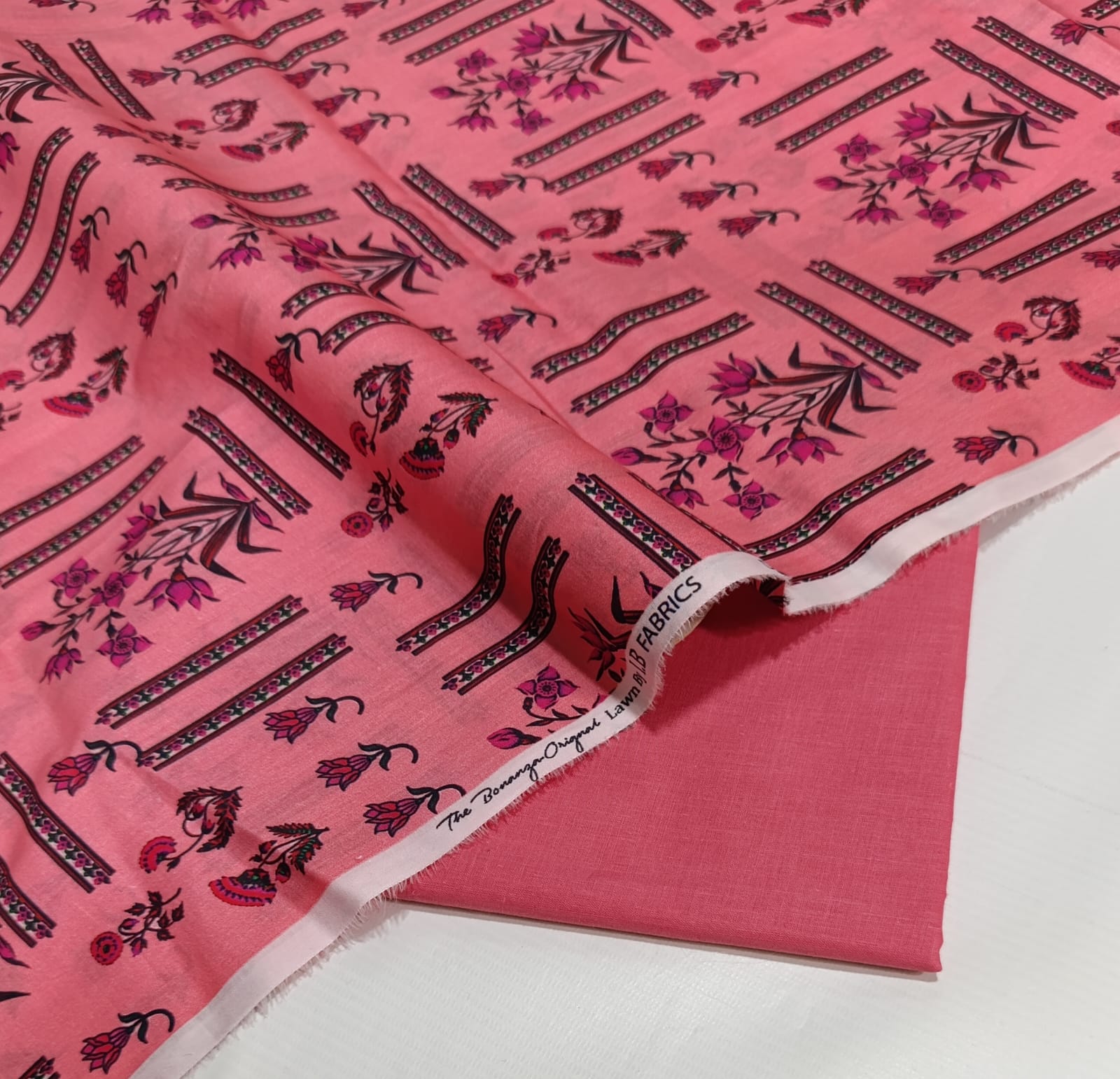 Bonanza 2pc Lawn Summer Collection - Coral Pink